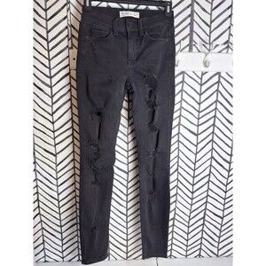 Mudd Black Distressed Ripped FLX Stretch Low Rise Skinny Jeans Women’s 0/24 6070